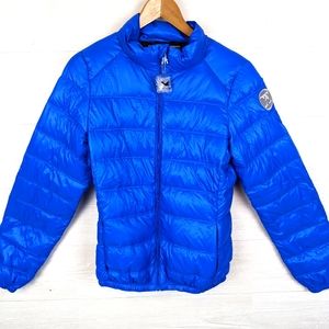 Mistral Women's Blue Puffer Jacket with Pouch M